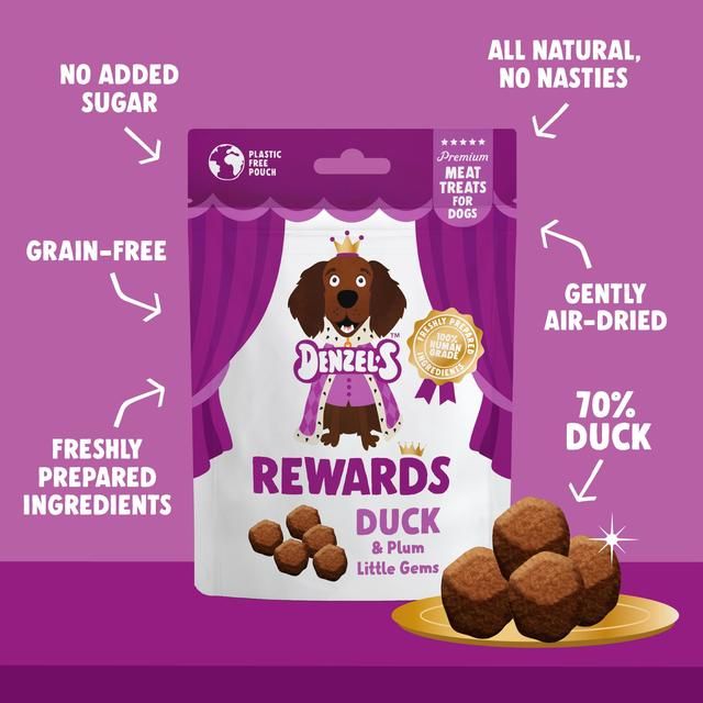 Denzel's Meaty Rewards Duck & Plum Little Gems Dog Treats 70g