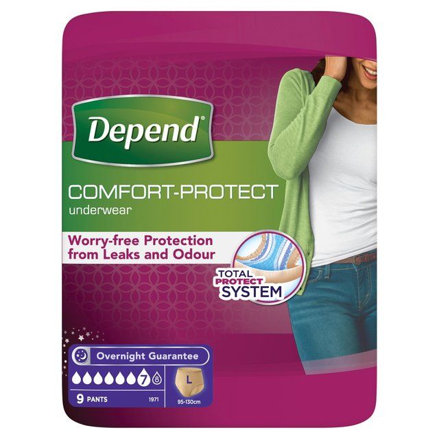 Depend Comfort Protect Large Incontinence Pants Women 9 per pack