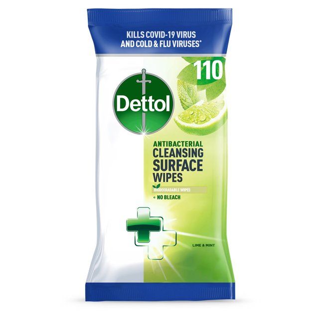 Dettol Antibacterial Multipurpose Lime & Mint Wipes 3 x 110 per pack