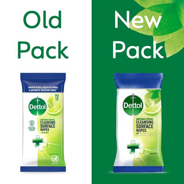 Dettol Antibacterial Multipurpose Lime & Mint Wipes 3 x 110 per pack