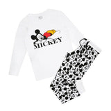 Disney Womens Snooze Mickey Mouse Long Pyjama Set (M)
