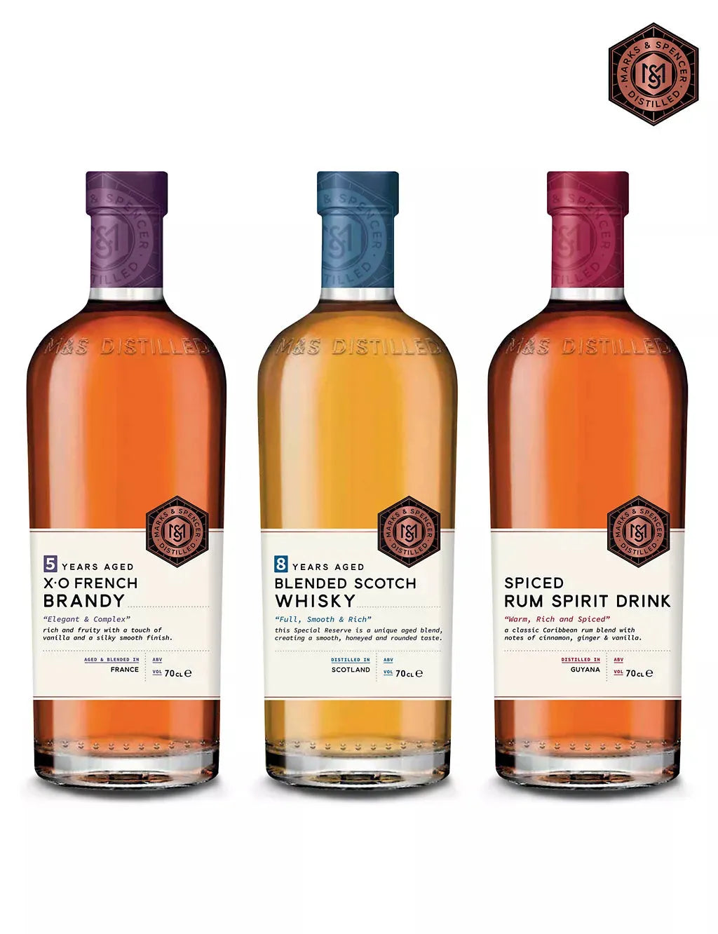 Distilled Whisky, Brandy & Rum Trio