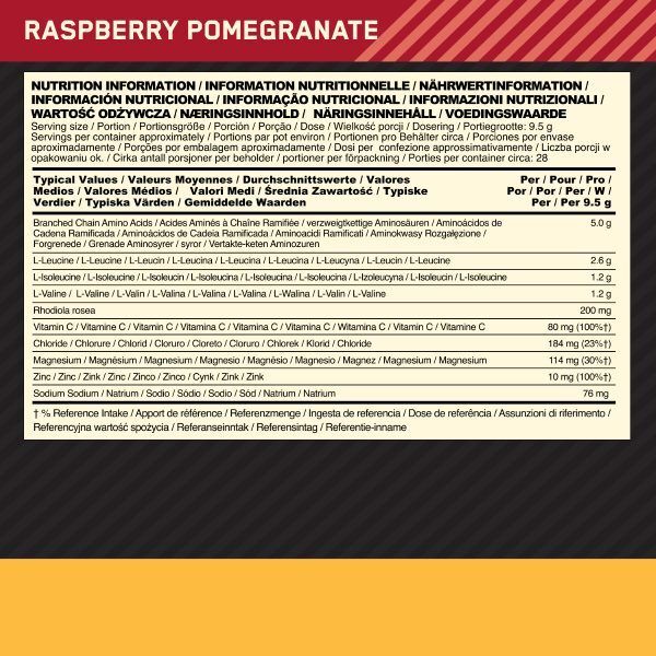 DNR Optimum Nutrition Bcaa Raspberry & Pomegranate 266G