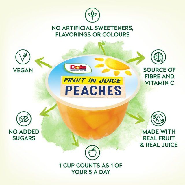 Dole Peaches In Juice Fruit Pots Multipack 4 x 113g