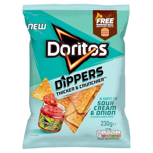 Doritos Dippers Hint of Sour Cream & Onion Tortilla Chips Sharing Bag 230g