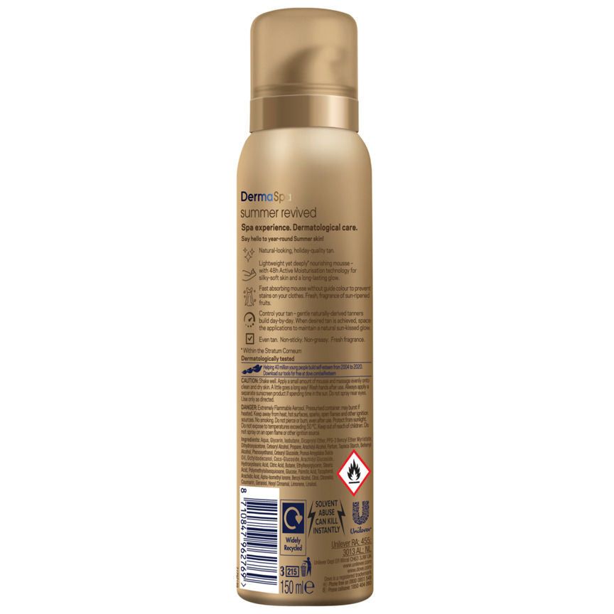 Dove DermaSpa Summer Revived Medium to Dark Gradual Self-Tan Body Mousse