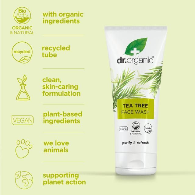 Dr Organic Tea Tree Face Wash 200ml