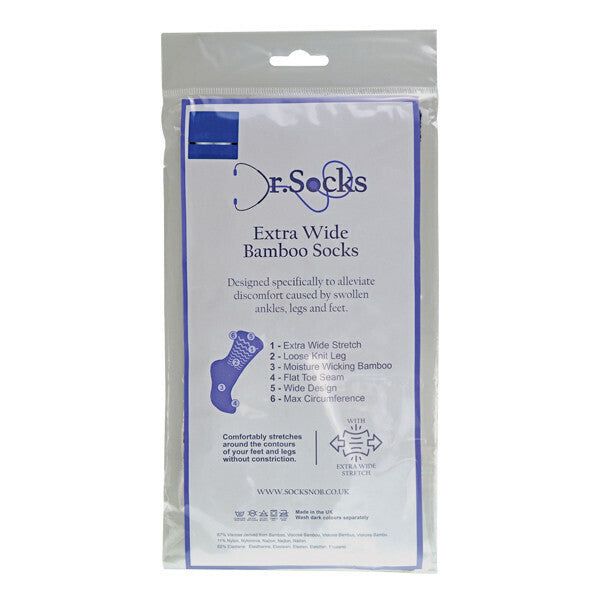 Dr.Socks Extra Wide Bamboo Oedema Socks 6-8 UK