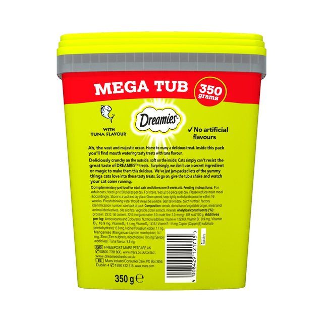 Dreamies Cat Treat Biscuits with Tuna Flavour Bulk Mega Tub 350g