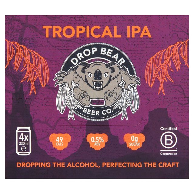 Drop Bear Beer Tropical IPA Multipack Cans 0.5% 4 x 330ml