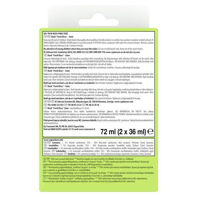 Duck Toilet Fresh Discs Duo Refills Lime 2 x 36ml