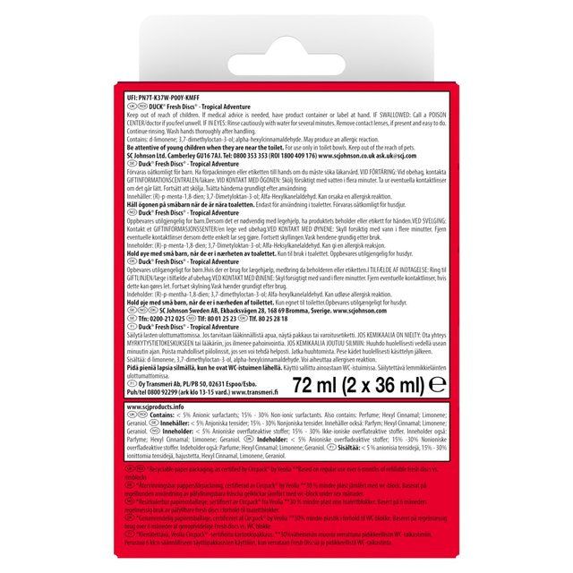 Duck Toilet Fresh Discs Duo Refills Tropical Adventure 2 x 36ml