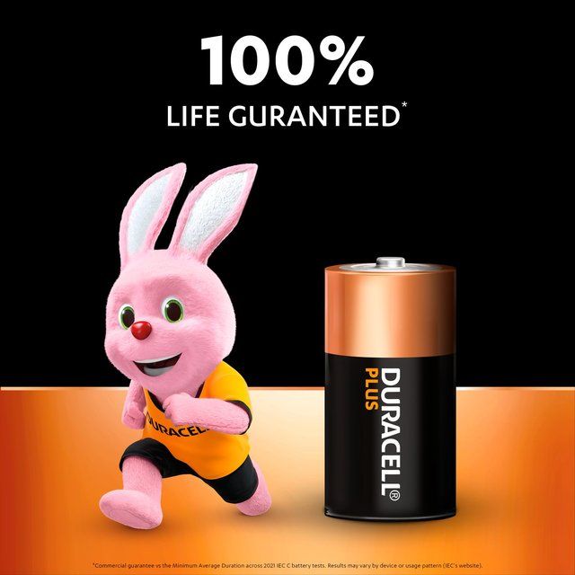 Duracell Plus 100% C Alkaline Batteries 4 per pack