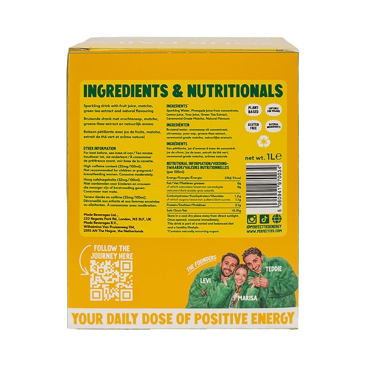 PerfectTed Matcha Pear Ginger Energy Drink 250ml - McGrocer