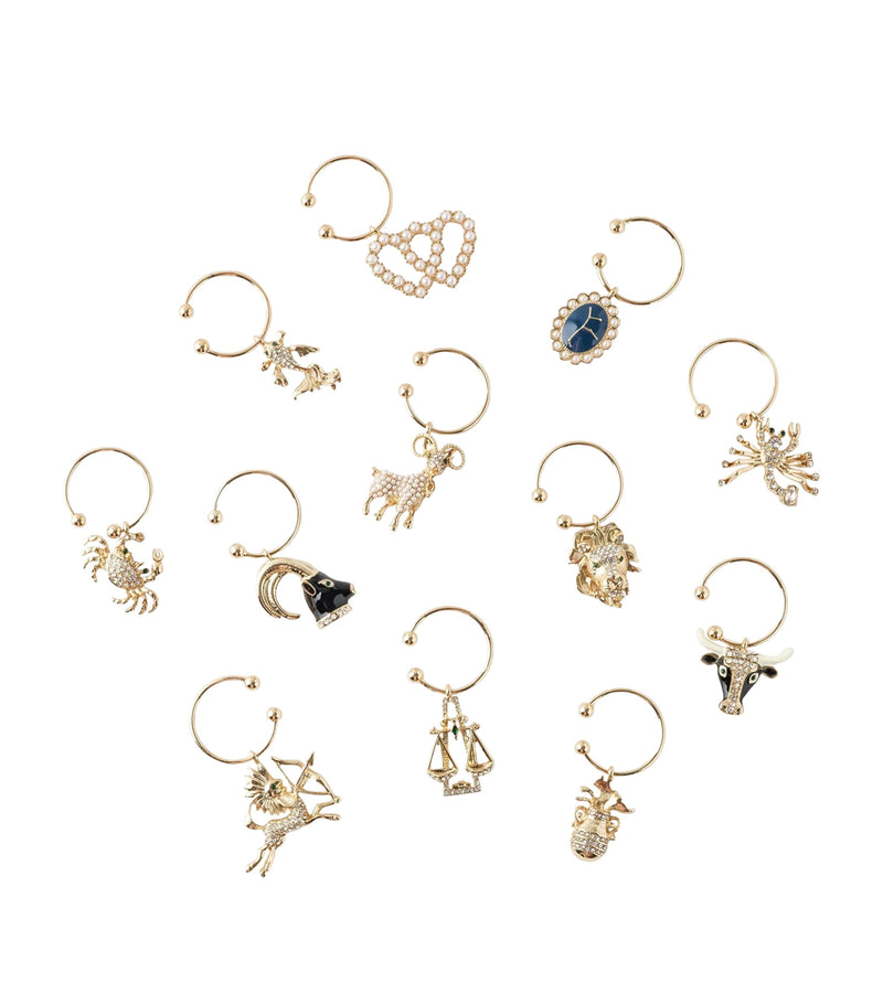 Joanna Buchanan set of 12 Zodiac wine charms, UK version