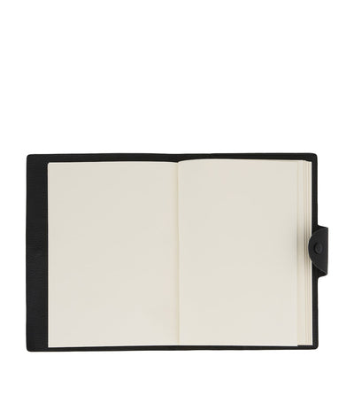 A5 Leather Journal with Refillable Paper Pad and Eyes Motif