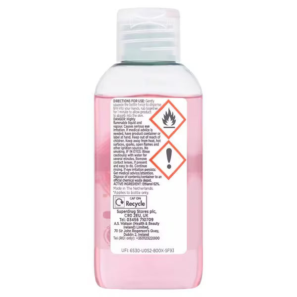 Superdrug Strawberry Antibacterial Hand Gel 50ml (British brand)