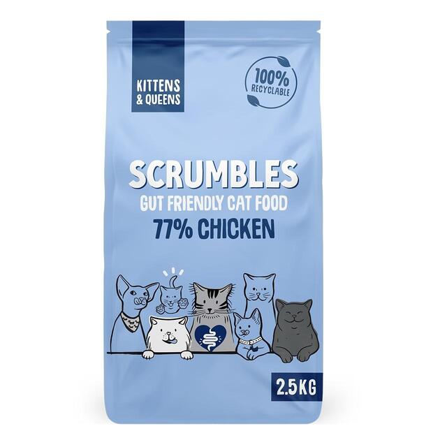 Scrumbles Kitten and Queens Dry Cat Food Chicken 2.5kg - McGrocer