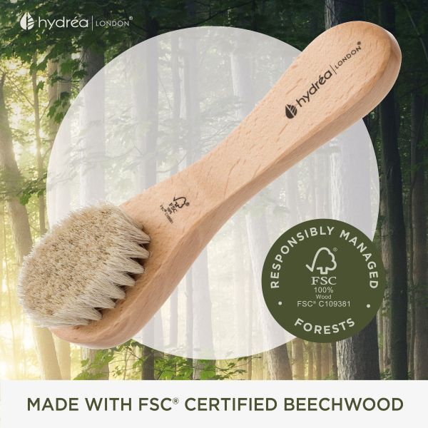 Hydreá London glow facial brush natural bristles imported from the UK