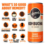Remedy Kombucha Mango Passion Multipack 4 x 330ml - McGrocer