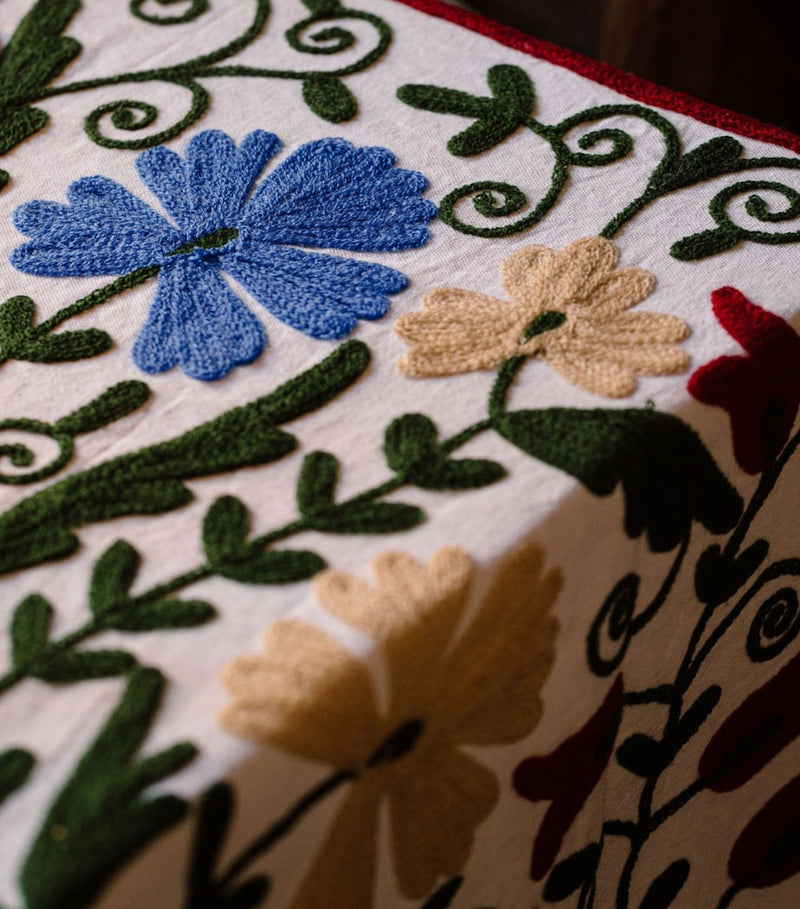 Maison Margaux Noël Suzani table runner, imported from the UK