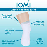 Iomi 6 Pairs Unisex Prosthetic Socks, UK version