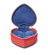 Leather Heart-Shaped Watch and Ring Jewellery Box with Suede Lining, 4cm x 8.5cm x 7.5cm