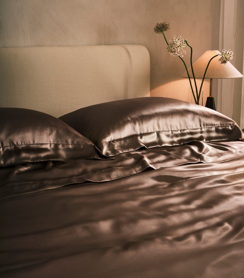 Gingerlily silk mocha flat sheet 280cm x 310cm, UK version