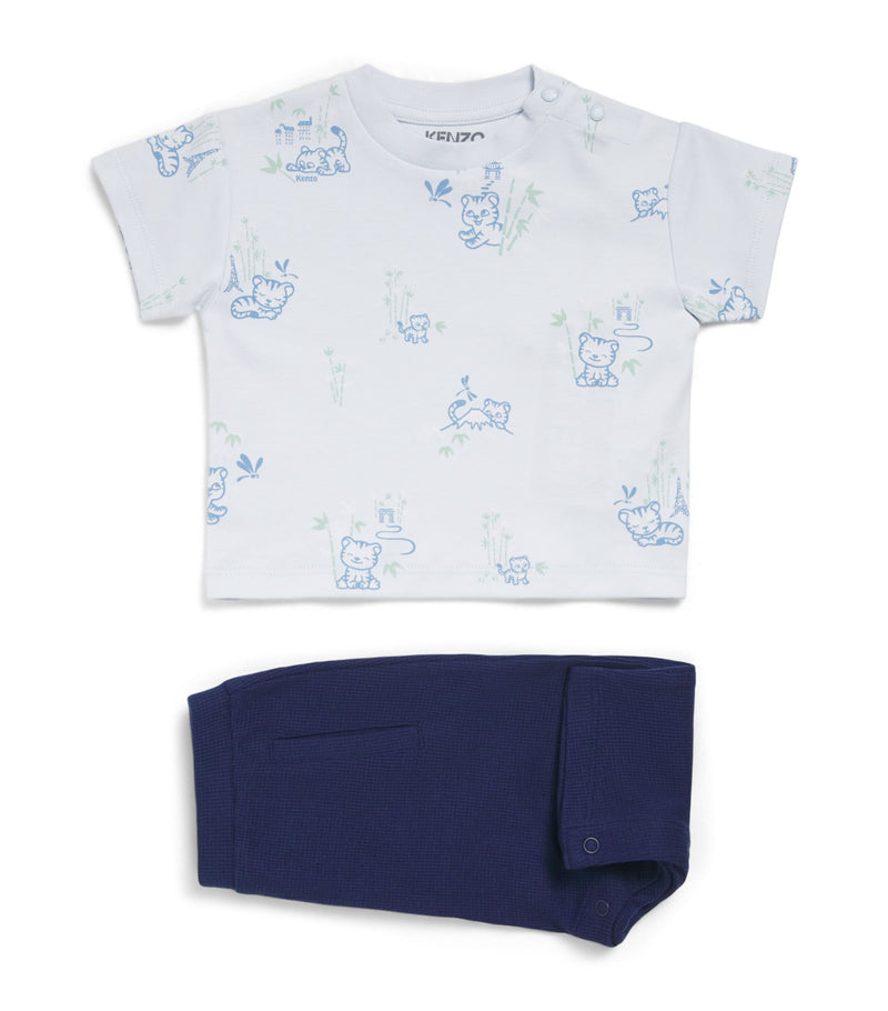 Kenzo kids cotton printed T-shirt and trousers set 3-24 months, UK version