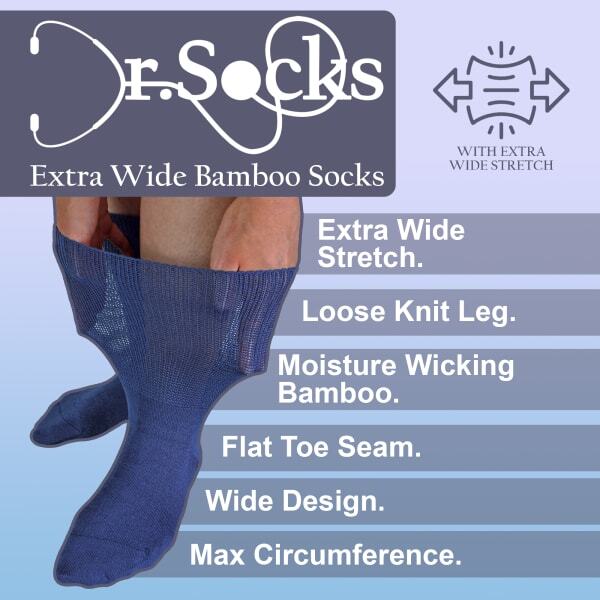 Dr.Socks bamboo oedema socks extra wide - British product
