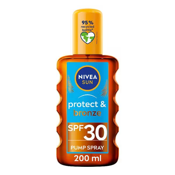 NIVEA Sun Oil Spray Protect & Bronze SPF30 200ml, imported from the UK