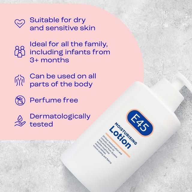 E45 Moisturiser Lotion for very dry skin 500ml