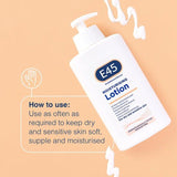 E45 Moisturiser Lotion for very dry skin 500ml