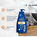 E45 Rich 24H Fast Absorbing Moisturiser Cream for dry skin Pump 400ml