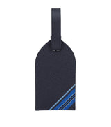 Smythson Panama Leather Stripe Luggage Tag