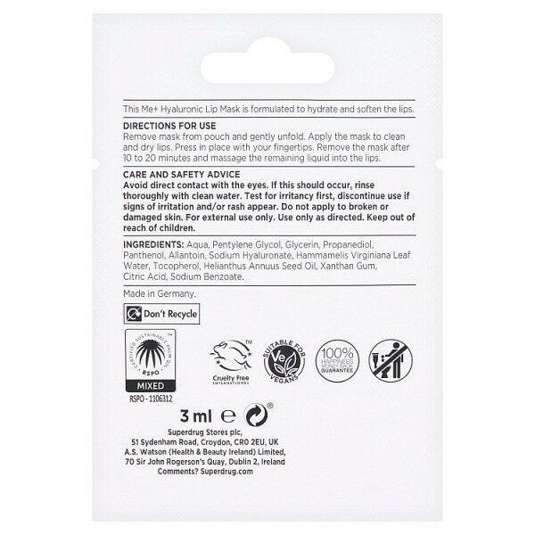 Superdrug ME+ Lip Hyaluronic Mask GOODS Superdrug
