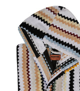 Hooded Towelling Zigzag Robe in Medium Size