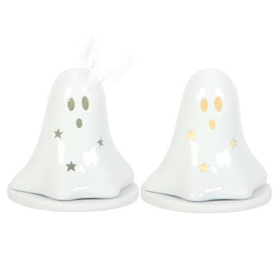 Something Different Ghost Tealight And Incense Cone Holder Ceramic - 10.8cm