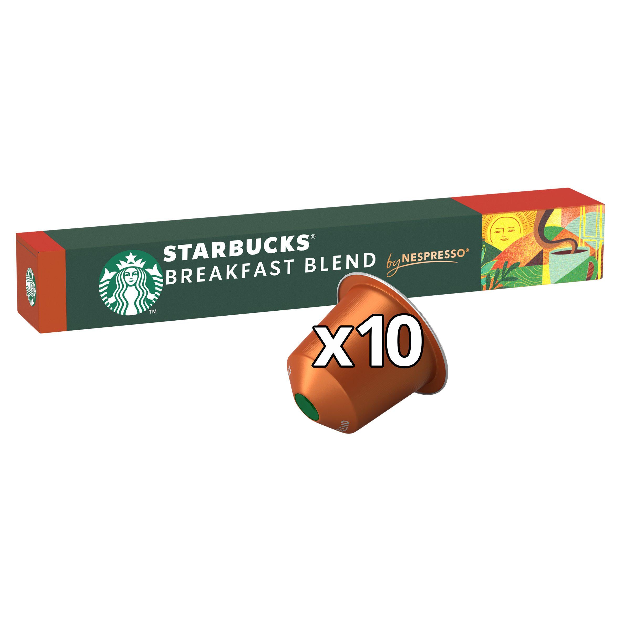 Starbucks Breakfast Blend by Nespresso Medium Roast Coffee Capsules 10x56g GOODS Sainsburys