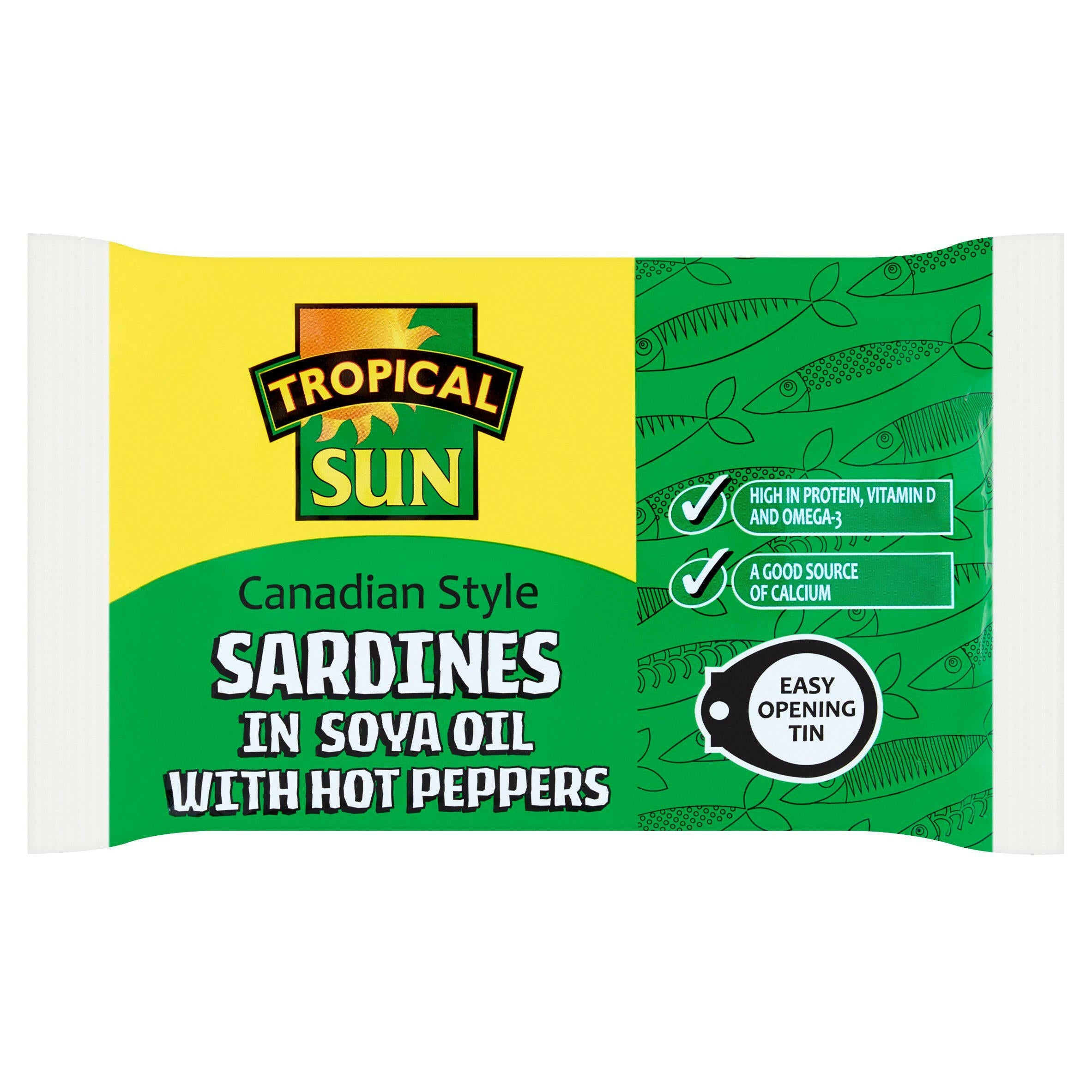 Tropical Sun Canadian Style Sardines in Soya Oil with Hot Peppers 106g GOODS Sainsburys
