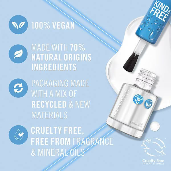 Rimmel Kind & Free nail polish Oxygen Wave, imported from the UK