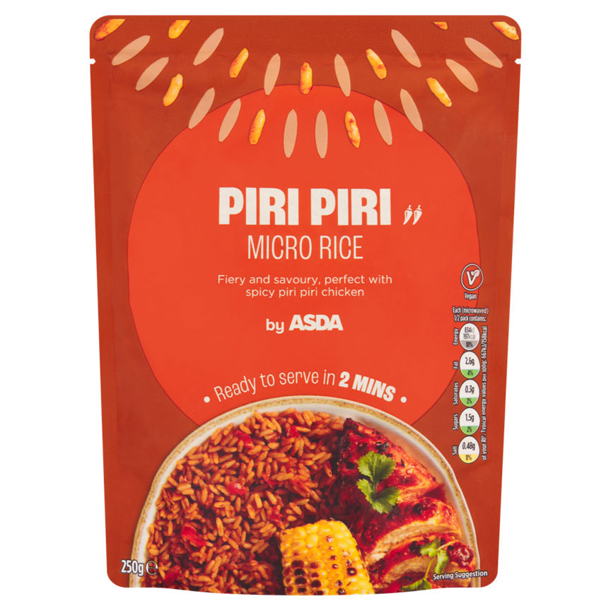 ASDA Piri Piri Micro Rice 250g - McGrocer