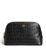 Harrods Small Croc-Embossed Leather Cosmetics Bag