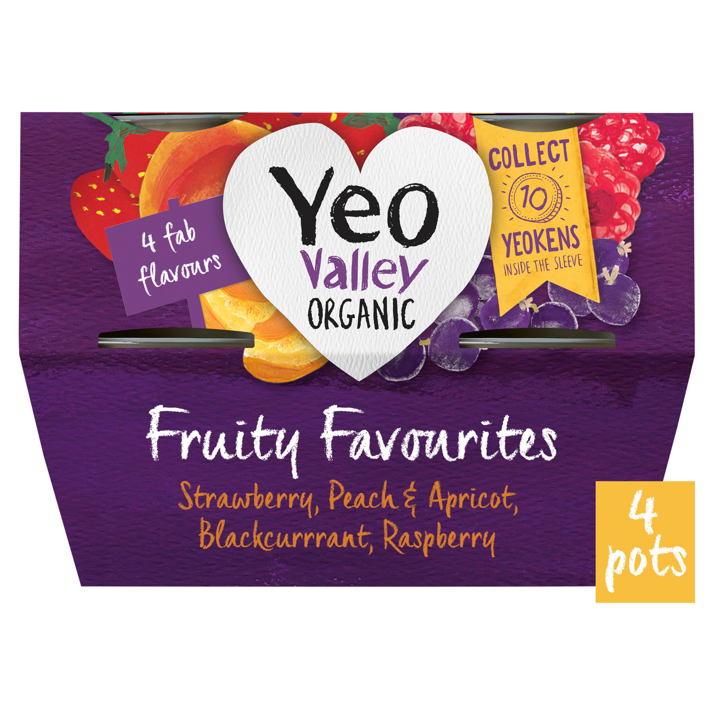 Yeo Valley Organic Fruity Favourites 4x110g GOODS Sainsburys