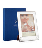 Carrs Silver sterling silver photo frame with teddy bears and mahogany back, 6x4 inches - British product