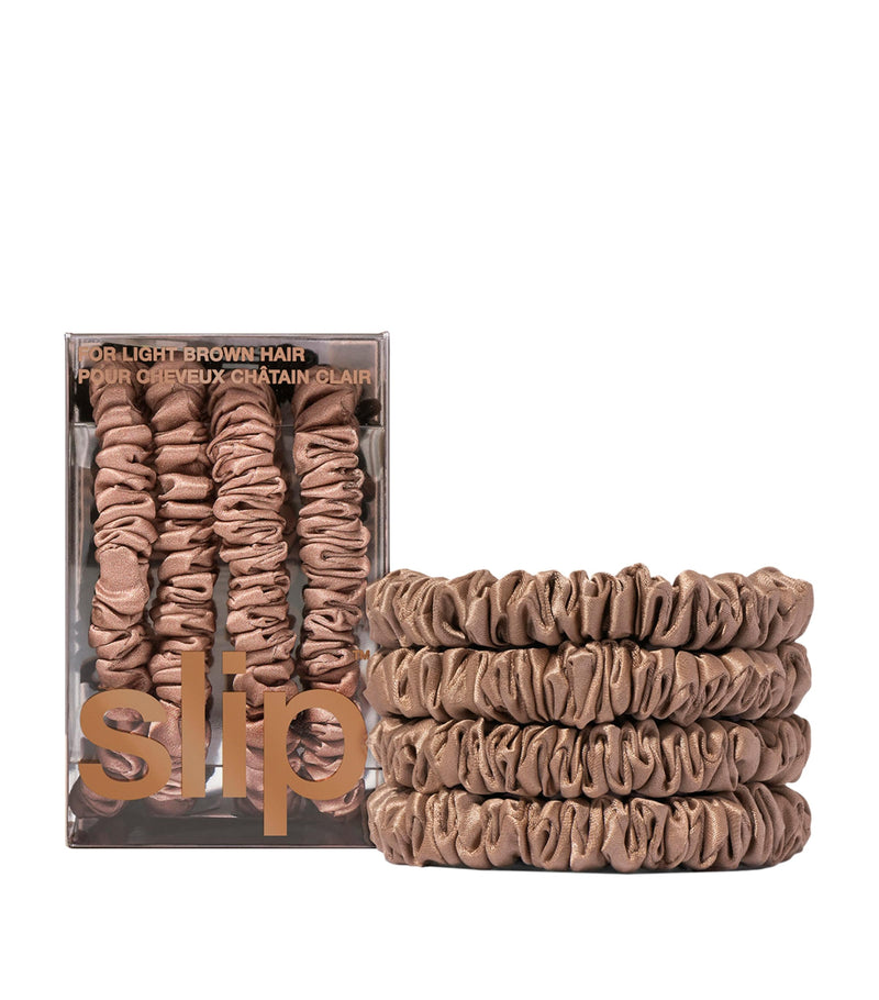 Slip Pure Silk Skinny Scrunchies set of 4 (British brand)