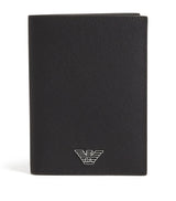 Emporio Armani Grained Leather Passport Holder Travel Accessory