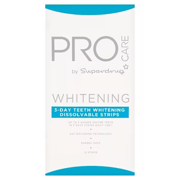 Superdrug Procare whitening strips 12 count (British brand)