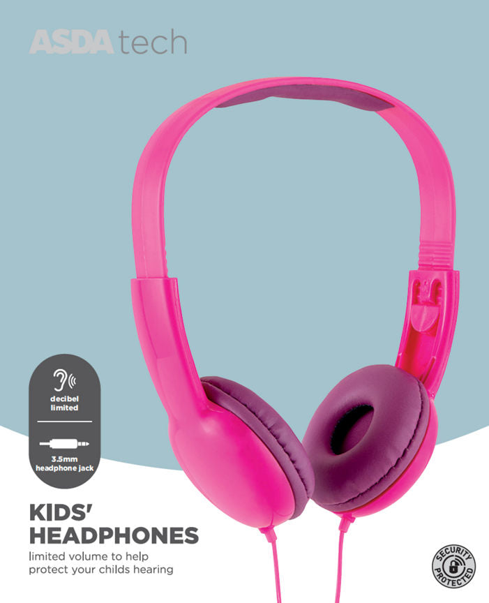 ASDA Tech Kids Headphones - Pink - McGrocer