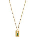 Azlee Yellow Gold, Diamond and Emerald Duet Necklace